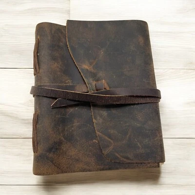 NWOT Moonster Handmade Brown Handmade Leather Bound Journal Book Lined Paper