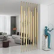 YUGXTH Metal Wall Partition Post, Pack of 7 Wall Partition Columnar, Room Separation Deviders Post, Privacy Screens Columnar, Partition Column Versatile Space Separator(Gold,160cm/62.9in/5.24ft)