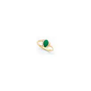 14k Yellow Gold 7x5mm Oval Emerald VS Diamond ring