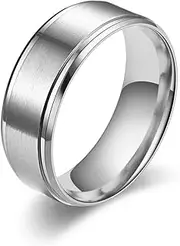 [Generic] 8mm Titanium Spinner Wedding Mens Rings, Nickel Free Anxiety Ring for Men Women ，Hammered Engagement Promise Ring