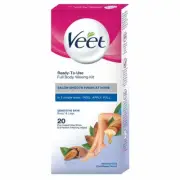 Veet Full Body Waxing Strips Kit for Dry, Normal and Sensitive Skin 20 Strips