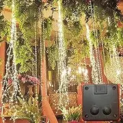 Christmas Lights, 200LED Upgrade Solar Fairy Lights Outdoor Waterproof,10 Strand Solar Firefly Bunch Lights with 8 Flashing Modes Solar Waterfall Ligchts, Solar Watering Can Lights Garden (warm white)