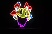 14"x12" YellowPacman w/Red&BlueMushrooms LED Light
