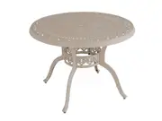 FurnitureOkay Orlando Cast Aluminium Outdoor Dining Table (100cm Round) - Sandstone