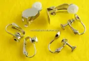 4 Pairs Silver Clip On Ball,Screw Back Earring Findings