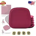 Plush Burgundy Dining Chair Pads - Non-Slip, Machine Washable, 6-Pack
