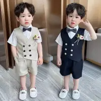 在飛比找蝦皮購物優惠-達通-現貨💕新款韓風兒童禮服春夏季寶寶週歲紳士小西裝 婚禮喜