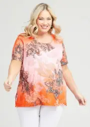 ts Taking Shape Top Size 18 Paisley Natural Print style NWT