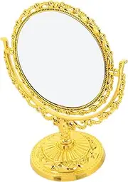 MAGICLULU Double-Sided Round Swivel Mirror Tabletop Vanity Table Mirror Rotating Makeup for Skincare