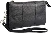 [DFV mobile] Genuine Leather Case Handbag for Nokia 8110 4G (2018) - Black