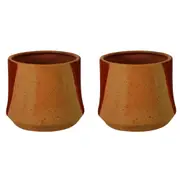 2x Maine & Crawford 14x12cm Camila Rustic Ceramic Plant Pot Home/Garden Decor