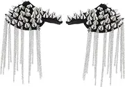 Yardenfun 2pcs Rivet Epaulet Badge Costume Shoulder Fringe Retro Shoulder Board for Fashion Outfits Durable Material for Use Present for Friends and Family