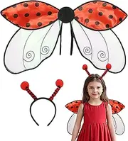 Bee Costume Kids | B-ugs Costume Set | 2 Piece Animal Fancy Dress Accessories with Wings and Headband for Carnival Halloween, World Book Day and Parties Cosplay