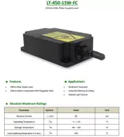 Multi Mode Fiber Coupled Laser 450nm 15W Diode Laser Blue , Laser Light Source