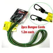 2pcs 1.2m Heavy Duty Bungee Cord Wt Hooks stretched Latex Elastic Cords 12mm NEW