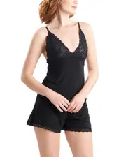 Natori Lace V Neck Romper