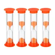 1 Minute Sand Timer, 4Pcs Small Sandy Clock, Count Down Sand Glass Orange