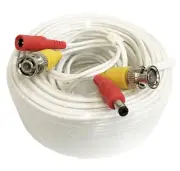 100 Feet Video Power BNC RCA Cable fit Q-See CCTV Security Cameras - White