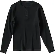 [YTR6TW] Men's Vintage Sweater Shirt Waffle Cotton O-Neck Long Sleeve T-Shirt Men Slim Bottoming Pullover Shirt