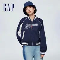 在飛比找蝦皮商城優惠-Gap 女裝 Logo立領棒球外套-海軍藍(888453)