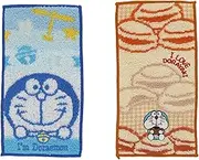 Marushin 2825006800 Half Handkerchief, Pocket Towel, Set of 2, I Aim Doraemon, Happy Days, Handkerchief, Kindergarten, School Entrance Preparation, Kindergarten, Elementary School, Girls, Boys,