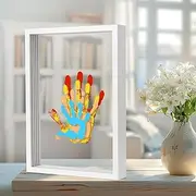ALHROEUO Family Handprint Kit, DIY Baby Hand and Footprint Keepsake - New Parent Gifts Ideas With Baby-Safe Paint and 4 Sheets