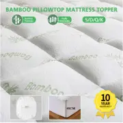 1000GSM Bamboo Fiber Pillowtop Matress Topper Protector Cover Pad Underlay Queen