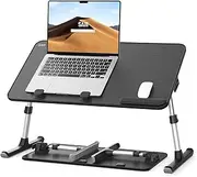 Laptop Desk for Bed, SAIJI Lap Desks Bed Trays for Eating Writing, Adjustable Computer Laptop Stand, Foldable Lap Table in Sofa and Couch(20.5 x 11.8,Black)