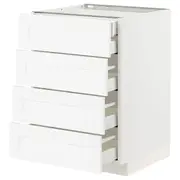 METOD / MAXIMERA base cb 4 frnts/2 low/3 md drwrs, white Enköping/white wood effect, 60x60x80 cm
