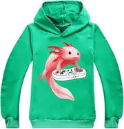 [Faniths] Boys Axolotl Hoodie Axolotl Kids Top Comfortable Jumper Axolotl Merch