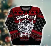 Motorhead Ace Of Spades Snaggletooth Logo Ugly Christmas Sweater XS-5XL