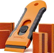 100Pcs Plastic Razor Blade Scraper with Retractable Blade: without Damaging Surf