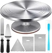 Aluminium Cake Turntable Set, Revolving Cake Stand, 31Cm Rotating Baking Cake Tools Decorating Supplies