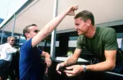 Eddie Irvine left and David Coulthard Italian GP Monza 12 Septembe- Old Photo