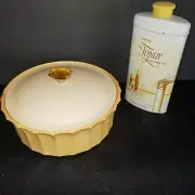 Vtg 60s Avon TOPAZE 2.75 oz Perfumed Talc Body Powder Tin & Empty Powder Box