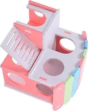 Happyyami Hamster Hide Guinea Pig Hideout Wooden House Large Pet Accessory Area for Chinchillas