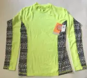 RIP CURL Women's Small Yellow Black Rashguard Long Sleeve Swim Surf TRESTLES New