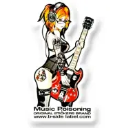 Quirky Fun Japan Sticker Sexy Cute Gibson Guitar Girl Tattoo Decal B-Side Label