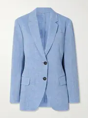 [Brunello Cucinelli] Brunello Cucinelli - Linen-blend Blazer - Light blue - IT46 IT 46 Blue