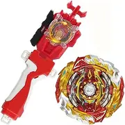 Battling Sparking Launcher and Grip, Burst Gyro String Launcher Set, Left & Right Spinning String Launcher Grip Compatible with All Bey Burst Series - Red