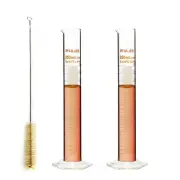 Scientific Glass Graduated Measuring Cylinder Set, 2pcs of 250ml Hexagonal Ba...