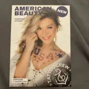American Beauty Face Temporary Tattoo, USA, 4th of July, Patriotic , Labor Day
