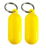 2 Pcs Yellow Floating Keychain Pills-Shape Float Key Rings for Boat Sailings