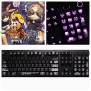 Game Genshin Impact Keycaps Anime Backlit 104 Key Cap New For Cherry MX Keyboard
