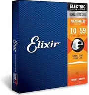 Elixir Strings, Electric Guitar Strings, Nickel Plated Steel with NANOWEB Coating, Longest-Lasting Bright Tone with Comfortable Feel, 7 String Light/Heavy 10-59