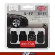 SAAS Wheel Nuts Taper 12x1.25 Blk 35mm 1x5PK for Peugeot ALL