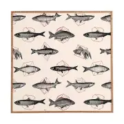 Deny Designs Florent Bodart, Fishes in Geometrics, Framed Wall Art, Medium, 2...