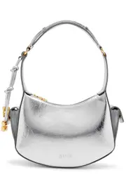 Ganni Metallic Leather Shoulder bag - Silver ONE SIZE