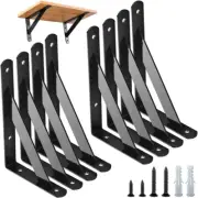 8 Pcs Heavy Duty Triangle Shelf Brackets 6 in X 4 in Metal Shelf Support Angle