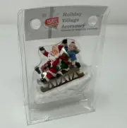 MERRY MOMENTS SANTA CLAUSE KIDS SLED CHRISTMAS SNOW VILLAGE ACC. FIGURINE NEW